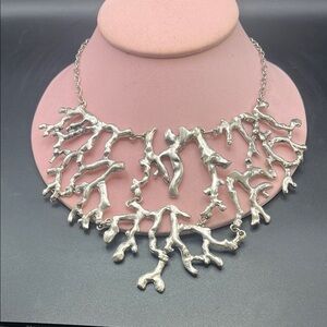 Silver Coral like Necklace
